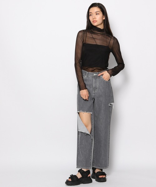 FOREVER 21（フォーエバー トゥエンティーワン）の「【MODE】アソートシアーメロウハイネックプルオーバー（Tシャツ/カットソー・レディース・グリーン/ブラック/グレー/ホワイト/オレンジ系その他/オレンジ系その他2・FREE）」の22枚目の写真