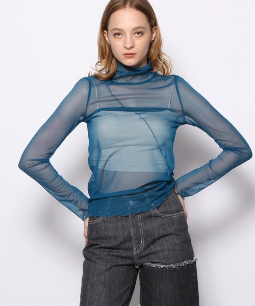 FOREVER 21（フォーエバー トゥエンティーワン）の「【MODE】アソートシアーメロウハイネックプルオーバー（Tシャツ/カットソー・レディース・グリーン/ブラック/グレー/ホワイト/オレンジ系その他/オレンジ系その他2・FREE）」の10枚目の写真