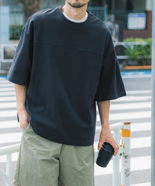 coca(coca)(コカ)の「メンズ ヘビーウェイトフットボールTシャツ(Tシャツ/カットソー・メンズ・グリーン/エメラルド/ピンク/グレー/ベージュ/ネイビー/ブラック/ホワイト/ライトグリーン/マスタード/キャメル/ライトベージュ/カーキ/ブルー/チャコール・M/L/XL)」の12枚目の写真