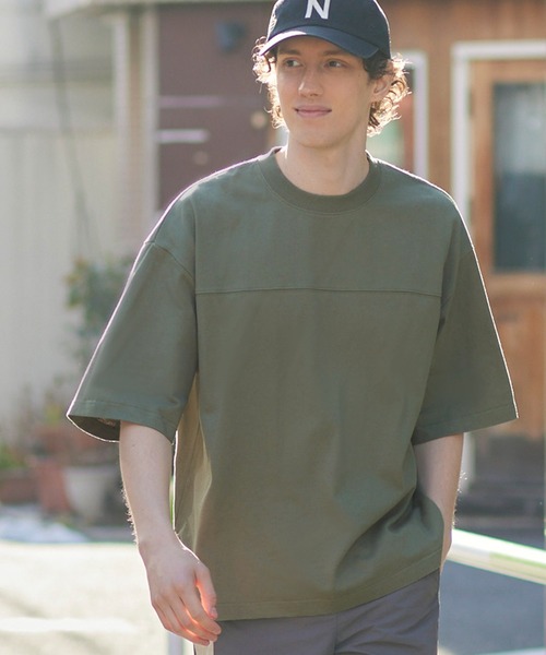 coca(coca)(コカ)の「メンズ ヘビーウェイトフットボールTシャツ(Tシャツ/カットソー・メンズ・グリーン/エメラルド/ピンク/グレー/ベージュ/ネイビー/ブラック/ホワイト/ライトグリーン/マスタード/キャメル/ライトベージュ/カーキ/ブルー/チャコール・M/L/XL)」の8枚目の写真