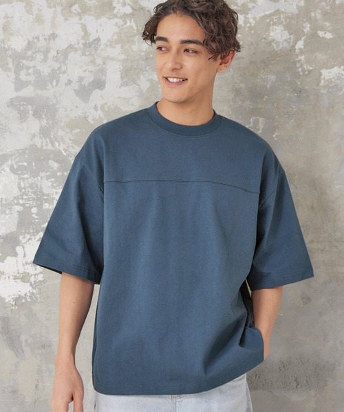 coca(coca)(コカ)の「メンズ ヘビーウェイトフットボールTシャツ(Tシャツ/カットソー・メンズ・グリーン/エメラルド/ピンク/グレー/ベージュ/ネイビー/ブラック/ホワイト/ライトグリーン/マスタード/キャメル/ライトベージュ/カーキ/ブルー/チャコール・M/L/XL)」の13枚目の写真