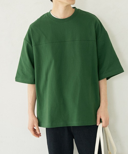 coca(coca)(コカ)の「メンズ ヘビーウェイトフットボールTシャツ(Tシャツ/カットソー・メンズ・グリーン/エメラルド/ピンク/グレー/ベージュ/ネイビー/ブラック/ホワイト/ライトグリーン/マスタード/キャメル/ライトベージュ/カーキ/ブルー/チャコール・M/L/XL)」の9枚目の写真