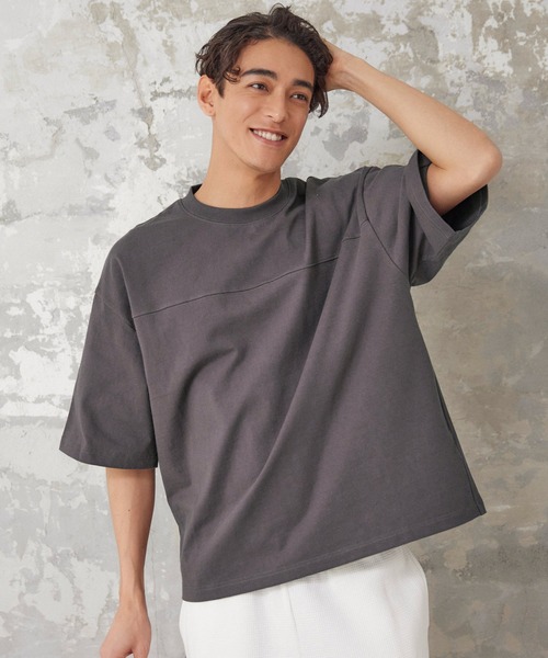 coca(coca)(コカ)の「メンズ ヘビーウェイトフットボールTシャツ(Tシャツ/カットソー・メンズ・グリーン/エメラルド/ピンク/グレー/ベージュ/ネイビー/ブラック/ホワイト/ライトグリーン/マスタード/キャメル/ライトベージュ/カーキ/ブルー/チャコール・M/L/XL)」の5枚目の写真