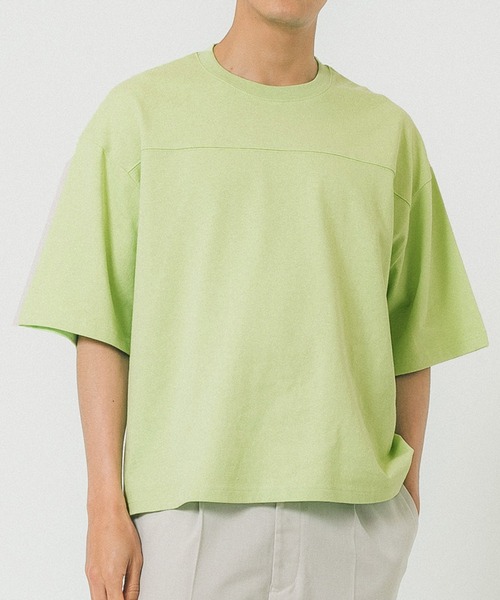 coca(coca)(コカ)の「メンズ ヘビーウェイトフットボールTシャツ(Tシャツ/カットソー・メンズ・グリーン/エメラルド/ピンク/グレー/ベージュ/ネイビー/ブラック/ホワイト/ライトグリーン/マスタード/キャメル/ライトベージュ/カーキ/ブルー/チャコール・M/L/XL)」の10枚目の写真