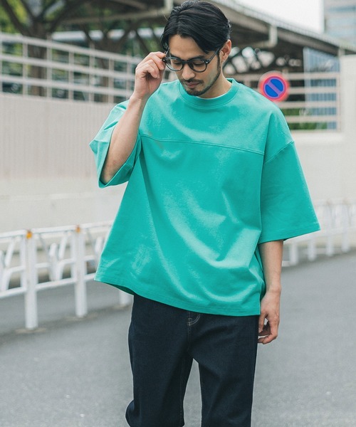 coca(coca)(コカ)の「メンズ ヘビーウェイトフットボールTシャツ(Tシャツ/カットソー・メンズ・グリーン/エメラルド/ピンク/グレー/ベージュ/ネイビー/ブラック/ホワイト/ライトグリーン/マスタード/キャメル/ライトベージュ/カーキ/ブルー/チャコール・M/L/XL)」の11枚目の写真