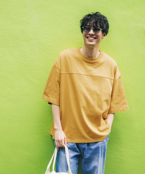 coca(coca)(コカ)の「メンズ ヘビーウェイトフットボールTシャツ(Tシャツ/カットソー・メンズ・グリーン/エメラルド/ピンク/グレー/ベージュ/ネイビー/ブラック/ホワイト/ライトグリーン/マスタード/キャメル/ライトベージュ/カーキ/ブルー/チャコール・M/L/XL)」の14枚目の写真