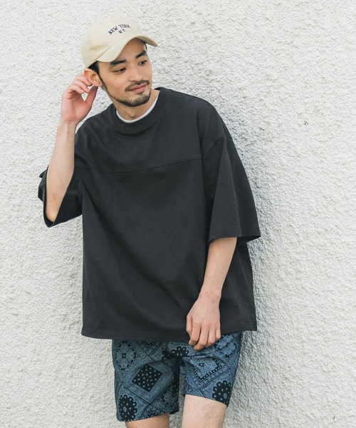 coca(coca)(コカ)の「メンズ ヘビーウェイトフットボールTシャツ(Tシャツ/カットソー・メンズ・グリーン/エメラルド/ピンク/グレー/ベージュ/ネイビー/ブラック/ホワイト/ライトグリーン/マスタード/キャメル/ライトベージュ/カーキ/ブルー/チャコール・M/L/XL)」の3枚目の写真