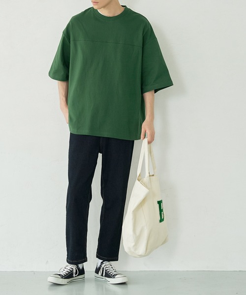 coca(coca)(コカ)の「メンズ ヘビーウェイトフットボールTシャツ(Tシャツ/カットソー・メンズ・グリーン/エメラルド/ピンク/グレー/ベージュ/ネイビー/ブラック/ホワイト/ライトグリーン/マスタード/キャメル/ライトベージュ/カーキ/ブルー/チャコール・M/L/XL)」の18枚目の写真