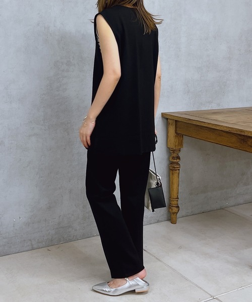 un dix cors（アンディコール）の「カットベスト×パンツセットアップ（セットアップ・レディース・アイボリー/ブラック/ベージュ・FREE）」の5枚目の写真