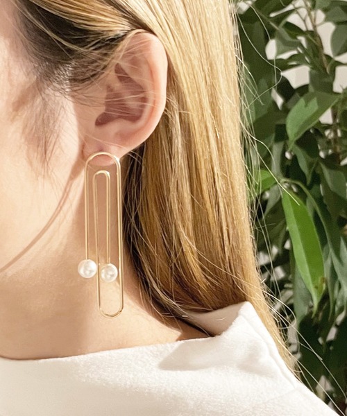 shopnikoniko（ショップニコニコ）の「パール クリップピアス ニュアンス うねうね ぐるぐる 大きめ 両耳ピアス U字（ピアス（両耳用）・レディース・ゴールド/シルバー・フリー）」の14枚目の写真