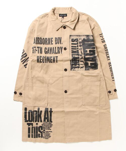 ARCADE(アーケード)の「アーミーデザイン ステンカラー ツイルロングコート BULLET NOISE(ステンカラーコート・メンズ・ブラック/カーキ/ベージュ・L/M)」の17枚目の写真