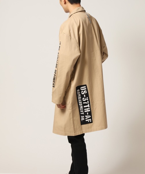 ARCADE(アーケード)の「アーミーデザイン ステンカラー ツイルロングコート BULLET NOISE(ステンカラーコート・メンズ・ブラック/カーキ/ベージュ・L/M)」の10枚目の写真