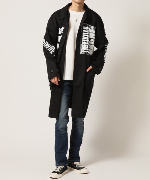 ARCADE(アーケード)の「アーミーデザイン ステンカラー ツイルロングコート BULLET NOISE(ステンカラーコート・メンズ・ブラック/カーキ/ベージュ・L/M)」の13枚目の写真