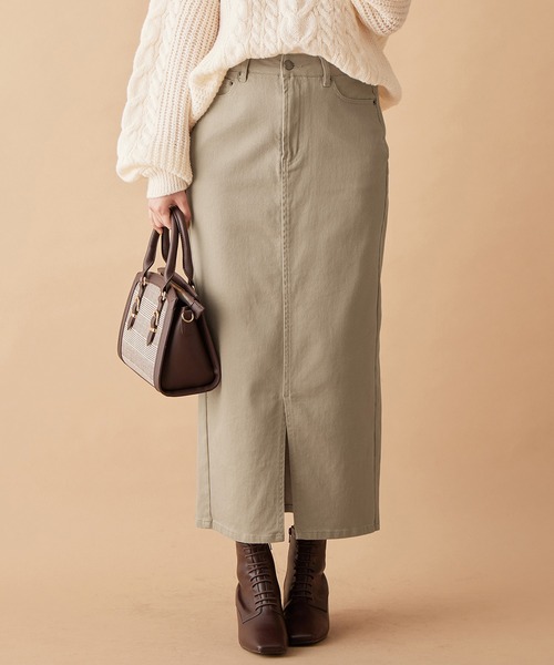 alotta（アロッタ）の「きれいめストレッチカラータイトスカート（スカート・レディース・ブラック/ネイビー/ベージュ/ダークネイビー/グリーン/オフホワイト・X-LARGE/LARGE/SMALL/XX-LARGE/MEDIUM）」の3枚目の写真