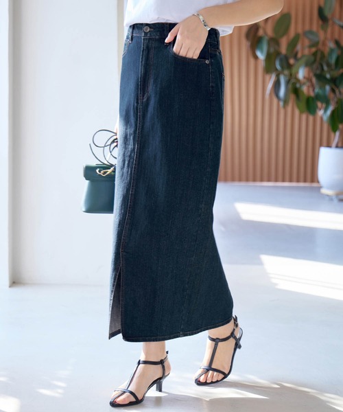 alotta（アロッタ）の「きれいめストレッチカラータイトスカート（スカート・レディース・ブラック/ネイビー/ベージュ/ダークネイビー/グリーン/オフホワイト・X-LARGE/LARGE/SMALL/XX-LARGE/MEDIUM）」の6枚目の写真