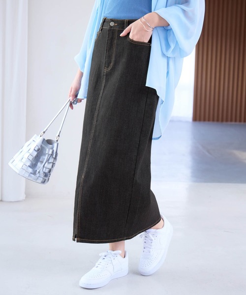 alotta（アロッタ）の「きれいめストレッチカラータイトスカート（スカート・レディース・ブラック/ネイビー/ベージュ/ダークネイビー/グリーン/オフホワイト・X-LARGE/LARGE/SMALL/XX-LARGE/MEDIUM）」の17枚目の写真