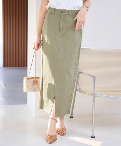 alotta（アロッタ）の「きれいめストレッチカラータイトスカート（スカート・レディース・ブラック/ネイビー/ベージュ/ダークネイビー/グリーン/オフホワイト・X-LARGE/LARGE/SMALL/XX-LARGE/MEDIUM）」の21枚目の写真