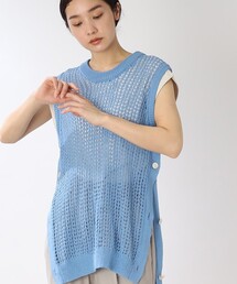 THE SHOP TK （ザ ショップ ティーケー ）の「◆【レイヤード/洗える】透かし編みメッシュニットベスト（ベスト）」