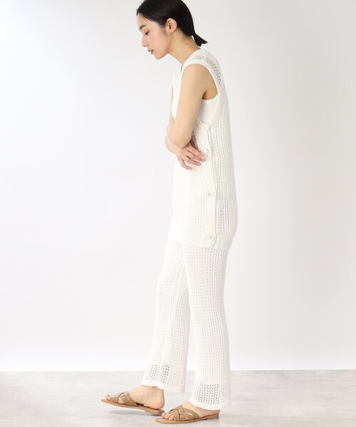 THE SHOP TK (ザ ショップ ティーケー )の「◆【レイヤード/洗える】透かし編みメッシュニットベスト(ベスト・レディース・ホワイト系/ブラック/ブルー・99)」の5枚目の写真