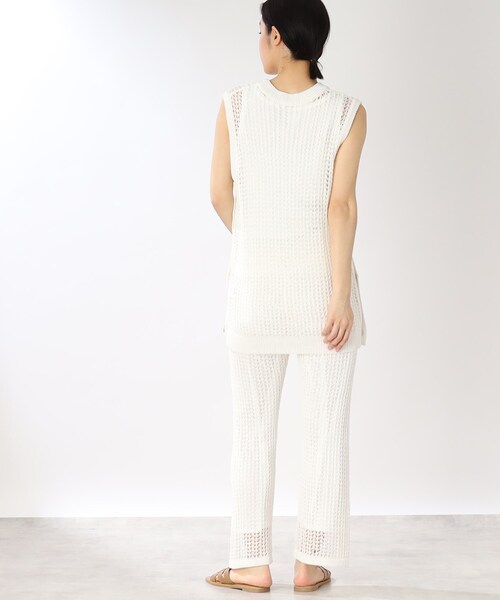 THE SHOP TK (ザ ショップ ティーケー )の「◆【レイヤード/洗える】透かし編みメッシュニットベスト(ベスト・レディース・ホワイト系/ブラック/ブルー・99)」の6枚目の写真