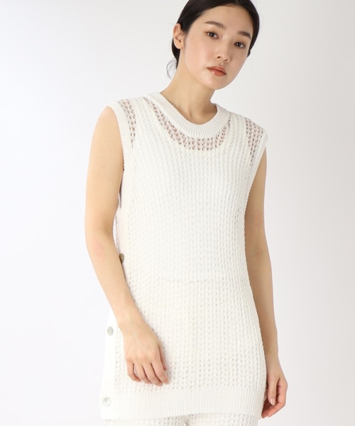 THE SHOP TK (ザ ショップ ティーケー )の「◆【レイヤード/洗える】透かし編みメッシュニットベスト(ベスト・レディース・ホワイト系/ブラック/ブルー・99)」の7枚目の写真
