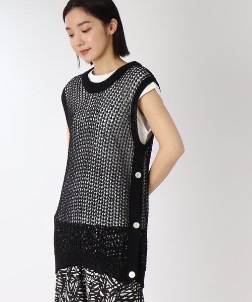 THE SHOP TK (ザ ショップ ティーケー )の「◆【レイヤード/洗える】透かし編みメッシュニットベスト(ベスト・レディース・ホワイト系/ブラック/ブルー・99)」の12枚目の写真