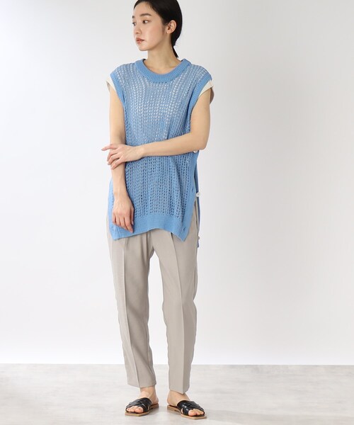 THE SHOP TK (ザ ショップ ティーケー )の「◆【レイヤード/洗える】透かし編みメッシュニットベスト(ベスト・レディース・ホワイト系/ブラック/ブルー・99)」の14枚目の写真