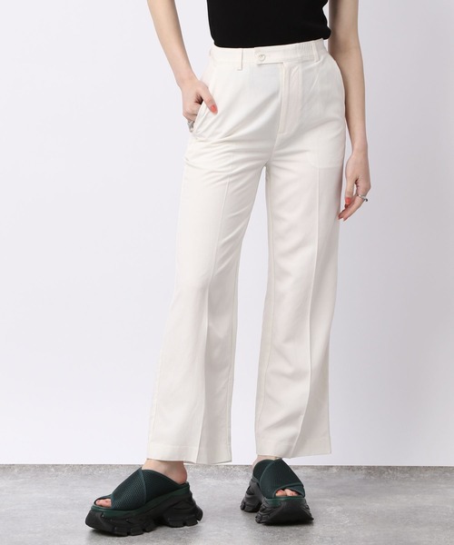 JEANASIS(ジーナシス)の「リネン レーヨンワイドストレートパンツ/190468(その他パンツ・レディース・ブラック/オフホワイト/ミント/ライラック・SMALL/MEDIUM)」の2枚目の写真