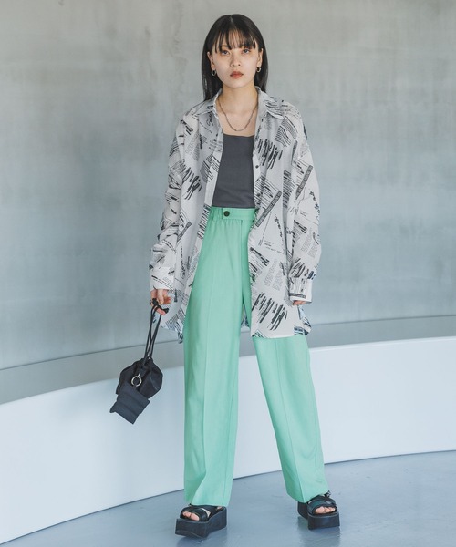 JEANASIS(ジーナシス)の「リネン レーヨンワイドストレートパンツ/190468(その他パンツ・レディース・ブラック/オフホワイト/ミント/ライラック・SMALL/MEDIUM)」の5枚目の写真