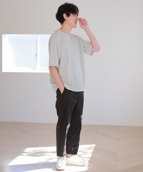 GLOBAL WORK(グローバルワーク)の「キーネックレイヤード/半袖/163738(Tシャツ/カットソー・メンズ・チャコールグレー/ライトグレー/スカイブルー/グリーン/ネイビー/ライトベージュ・SMALL/MEDIUM/X-LARGE/LARGE)」の22枚目の写真