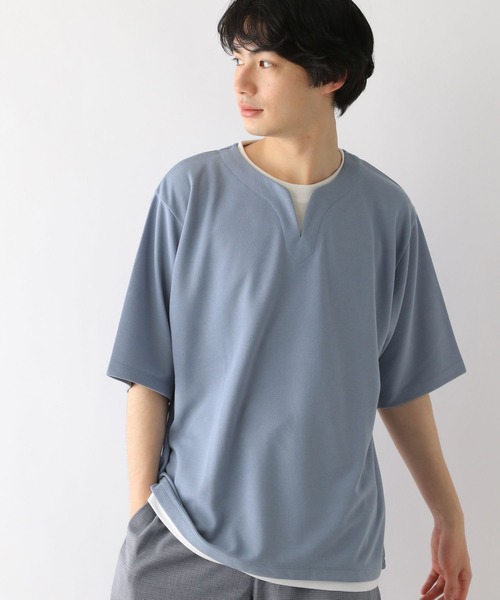 GLOBAL WORK(グローバルワーク)の「キーネックレイヤード/半袖/163738(Tシャツ/カットソー・メンズ・チャコールグレー/ライトグレー/スカイブルー/グリーン/ネイビー/ライトベージュ・SMALL/MEDIUM/X-LARGE/LARGE)」の11枚目の写真
