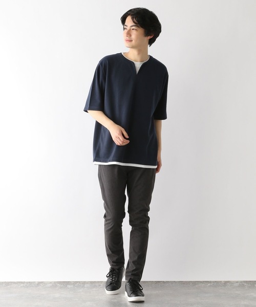 GLOBAL WORK(グローバルワーク)の「キーネックレイヤード/半袖/163738(Tシャツ/カットソー・メンズ・チャコールグレー/ライトグレー/スカイブルー/グリーン/ネイビー/ライトベージュ・SMALL/MEDIUM/X-LARGE/LARGE)」の19枚目の写真