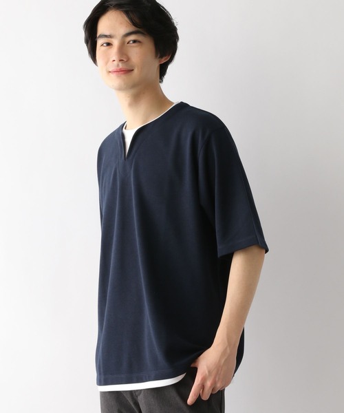 GLOBAL WORK(グローバルワーク)の「キーネックレイヤード/半袖/163738(Tシャツ/カットソー・メンズ・チャコールグレー/ライトグレー/スカイブルー/グリーン/ネイビー/ライトベージュ・SMALL/MEDIUM/X-LARGE/LARGE)」の14枚目の写真