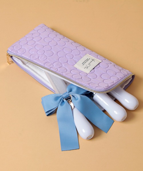 紫 推し活 ポーチ ハート 推し色 ペンライト入れ グッズ入れ 収納 フケる 