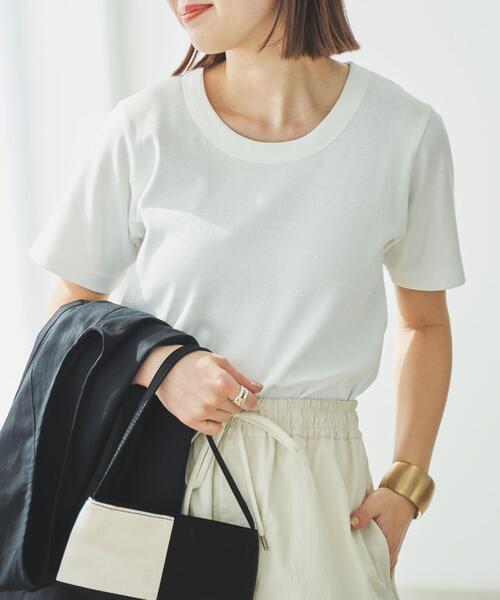 coen(コーエン)の「クルーネックフライスTシャツ(Tシャツ/カットソー・レディース・ブラック/ライトグレー/ホワイト・M/L)」の2枚目の写真