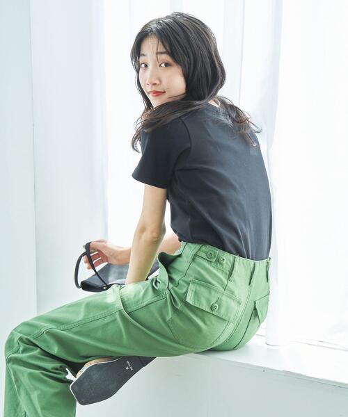 coen(コーエン)の「クルーネックフライスTシャツ(Tシャツ/カットソー・レディース・ブラック/ライトグレー/ホワイト・M/L)」の5枚目の写真