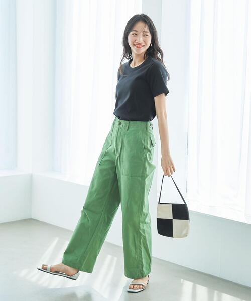 coen(コーエン)の「クルーネックフライスTシャツ(Tシャツ/カットソー・レディース・ブラック/ライトグレー/ホワイト・M/L)」の6枚目の写真