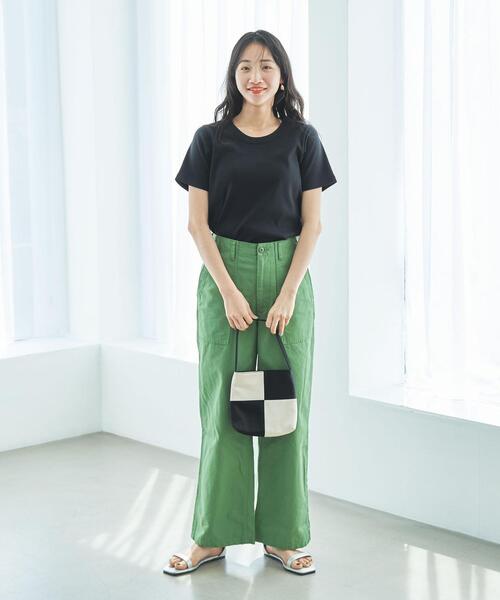 coen(コーエン)の「クルーネックフライスTシャツ(Tシャツ/カットソー・レディース・ブラック/ライトグレー/ホワイト・M/L)」の7枚目の写真