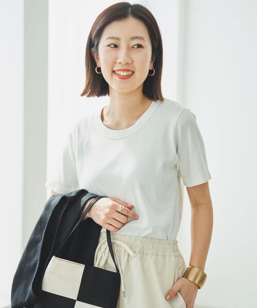 coen(コーエン)の「クルーネックフライスTシャツ(Tシャツ/カットソー・レディース・ブラック/ライトグレー/ホワイト・M/L)」の8枚目の写真