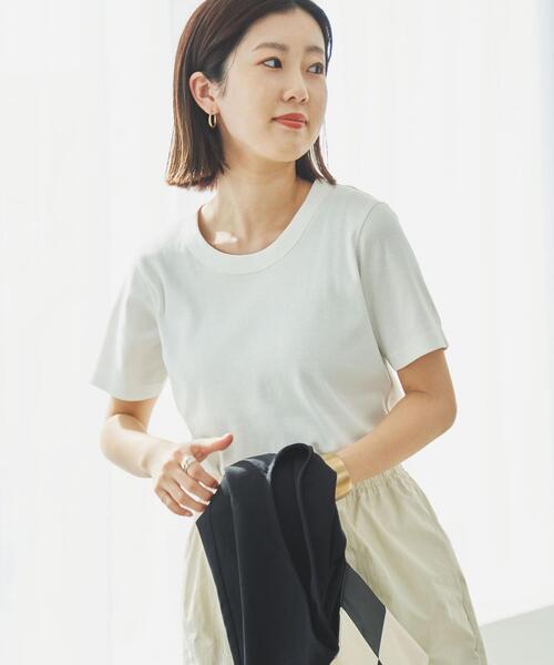 coen(コーエン)の「クルーネックフライスTシャツ(Tシャツ/カットソー・レディース・ブラック/ライトグレー/ホワイト・M/L)」の9枚目の写真