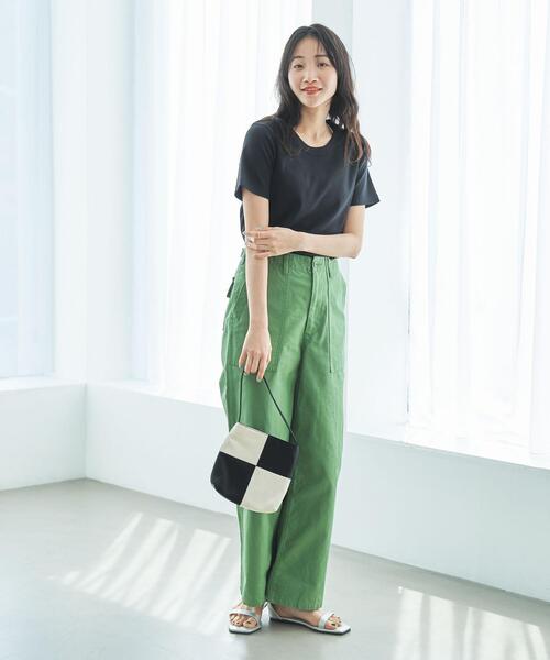 coen(コーエン)の「クルーネックフライスTシャツ(Tシャツ/カットソー・レディース・ブラック/ライトグレー/ホワイト・M/L)」の18枚目の写真