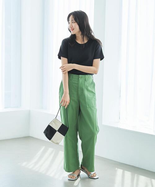 coen(コーエン)の「クルーネックフライスTシャツ(Tシャツ/カットソー・レディース・ブラック/ライトグレー/ホワイト・M/L)」の19枚目の写真