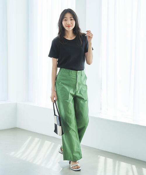 coen(コーエン)の「クルーネックフライスTシャツ(Tシャツ/カットソー・レディース・ブラック/ライトグレー/ホワイト・M/L)」の20枚目の写真