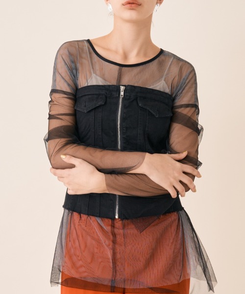 Solace（ソレイス）の「デニムビスチェ（チューブトップ・レディース・ブラック・M/S）」の7枚目の写真