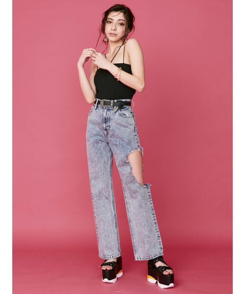 EVRIS（エヴリス）の「メタルバックルフェイクレザーベルト（ベルト・レディース・ブラウン/ブラック/ホワイト・FREE）」の9枚目の写真