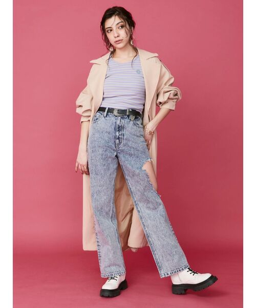 EVRIS（エヴリス）の「メタルバックルフェイクレザーベルト（ベルト・レディース・ブラウン/ブラック/ホワイト・FREE）」の13枚目の写真