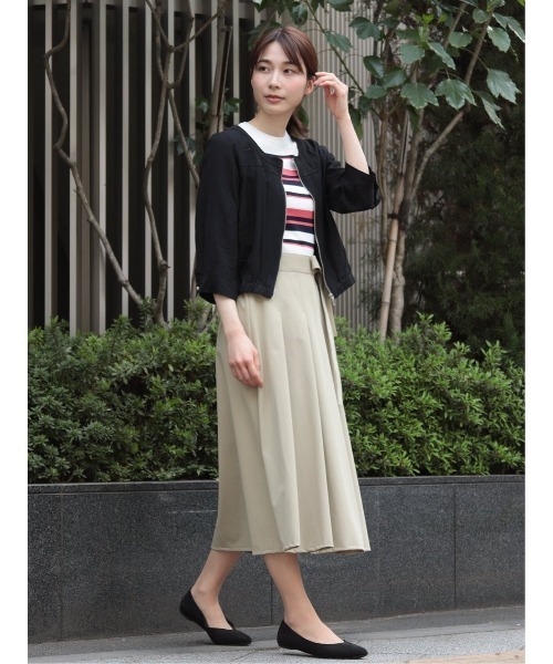 m.f.editorial（エムエフエディトリアル）の「m.f.エディトリアル レディース ボーダー クルーネック 5分袖ニットプルオーバー（ニット/セーター・レディース・グリーン系その他/ピンク系その他・LARGE/MEDIUM）」の13枚目の写真