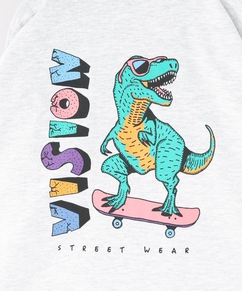 LOWRYS FARM（ローリーズファーム）の「ＶＩＳＩＯＮダイナソーＴシャツ　191965（Tシャツ/カットソー・キッズ・グレー/ピンク・110cm/130cm/150cm）」の5枚目の写真