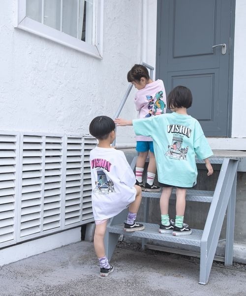 LOWRYS FARM（ローリーズファーム）の「ＶＩＳＩＯＮダイナソーＴシャツ　191965（Tシャツ/カットソー・キッズ・グレー/ピンク・110cm/130cm/150cm）」の3枚目の写真