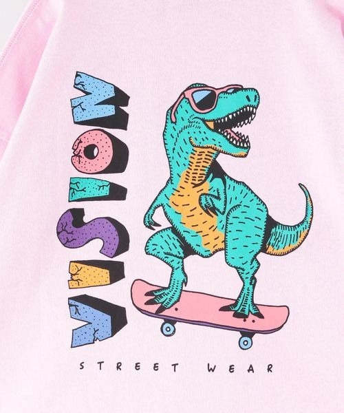 LOWRYS FARM（ローリーズファーム）の「ＶＩＳＩＯＮダイナソーＴシャツ　191965（Tシャツ/カットソー・キッズ・グレー/ピンク・110cm/130cm/150cm）」の9枚目の写真